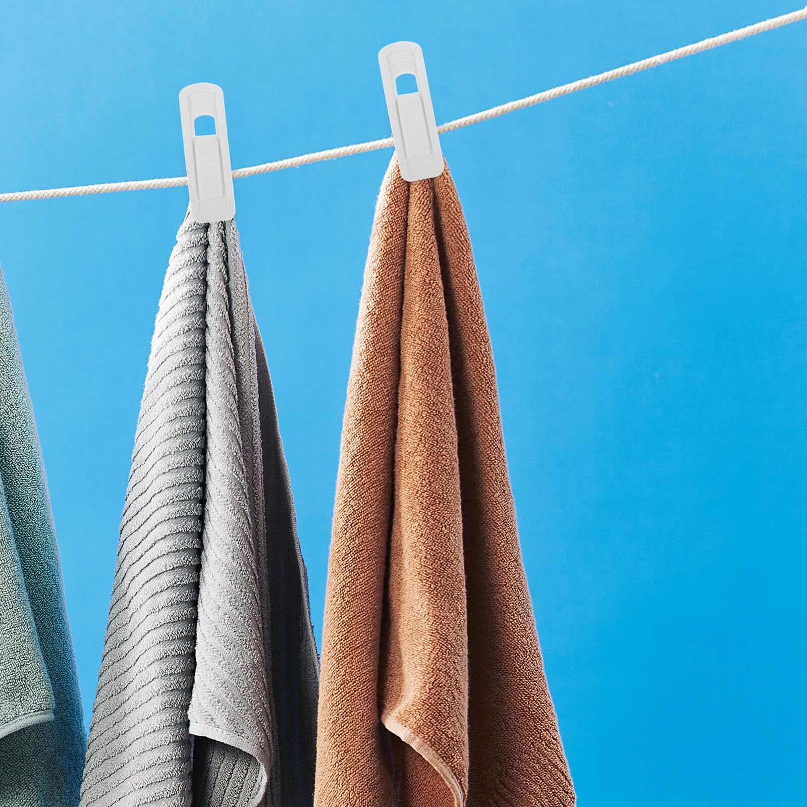 VALICLUD Pinzas para Tendedero de Plástico, 50 Unidades, Recubrimiento de Terciopelo Antideslizante, Resistentes al Viento para Ropa Delicada, Pantalones y Faldas, Uso Interior