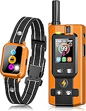 Dog Training Collar with Remote - 5 Modes Step Counting & Smart Color Screen 3300FT Electric Dog Shock Collar IP67 Waterproof Rechargeable E Collar for Large Medium Small Dogs (Orange)
