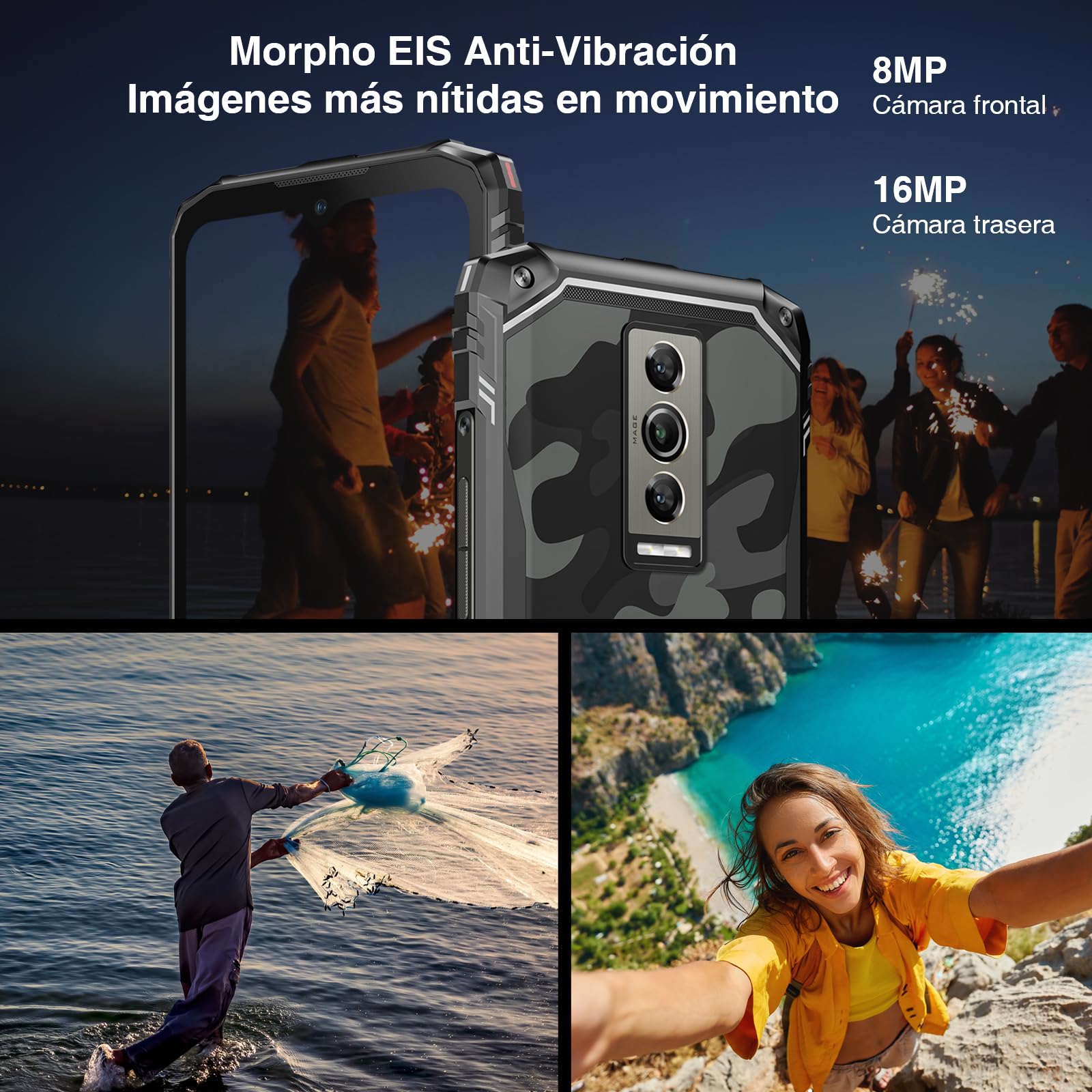 Blade 10 Movil Irrompible Android 14, 9GB+128GB/2TB TF, 6,56" FHD+90Hz | Teléfono Móvil Resistente 4G, 5150mAh Smartphone Octa Core, Cámara 16MP+8MP, Widevine L1/IP68IP69K/Face ID/NFC Moviles