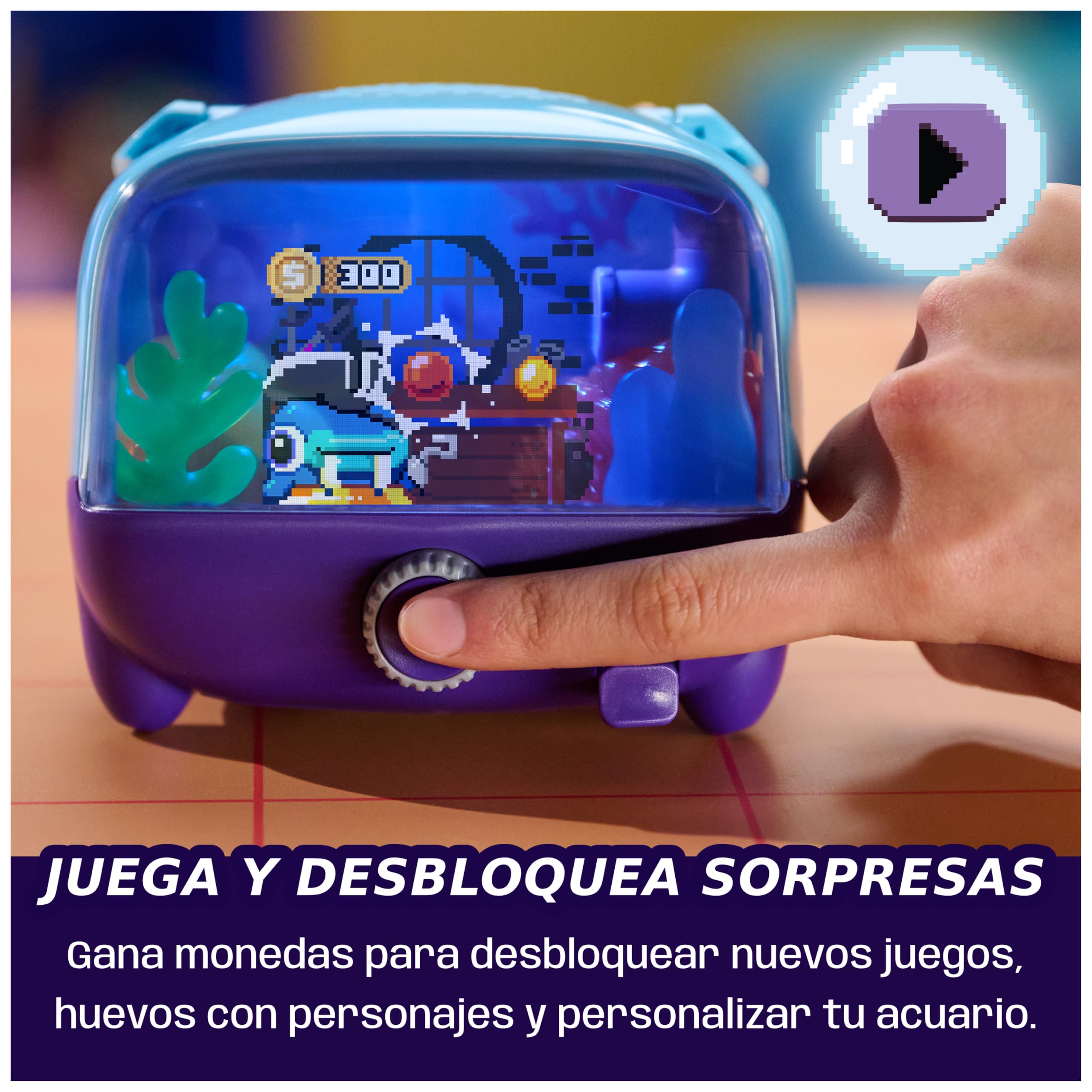 Bitzee Aquarium, Tanque Interactivo con 30 Criaturas Marinas Digitales, Gran Pantalla y Luces LED, Mascotas electrónicas táctiles Que reaccionan al Toque, Regalo Ideal para niños y niñas Desde 5 años