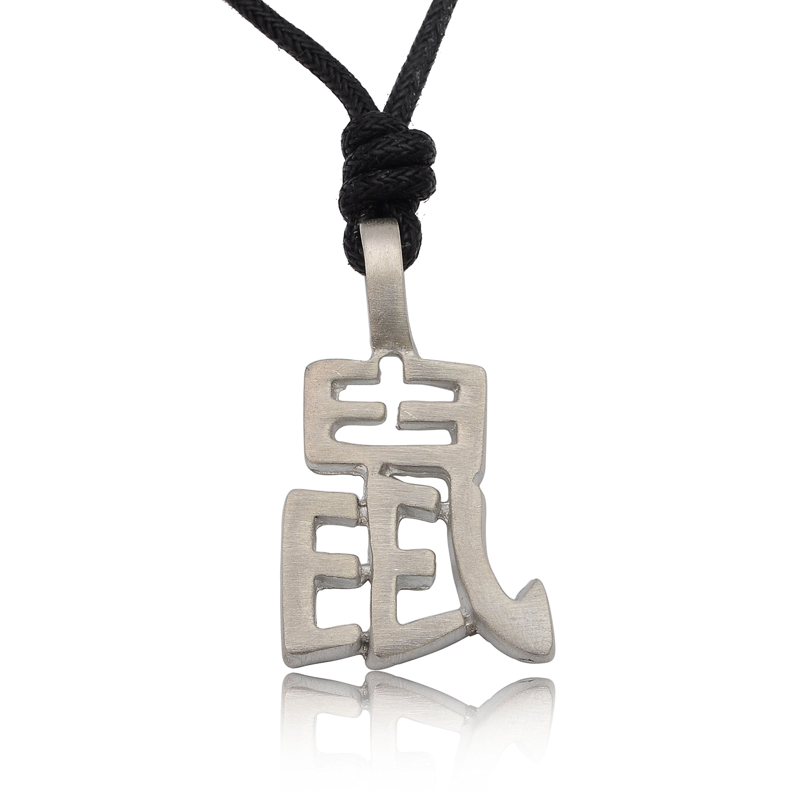 VietguildZodiac Chinese Text Silver Pewter Charm Necklace Pendant Jewelry