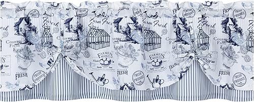 Miniatura 3 de Regal Home Collections Rooster Toile - Juego de cortinas de cocina de 3 piezas cortinas impresas para ventanas de cocina paneles de cortina y cenefa