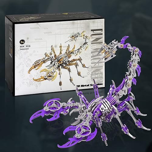 Miniatura 7 de Metalkitor Scorpion - Kits de rompecabezas de metal 3D para adultos y adolescentes, 454 piezas, modelos de montaje mecánico, 4 horas de