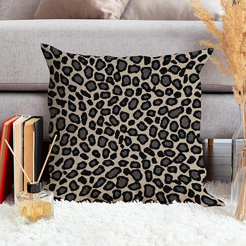 Vista 46 de Funda de cojín con estampado de guepardo rosa intenso, cojín cuadrado con estampado de animales fucsia, funda de almohada decorativa para el hogar