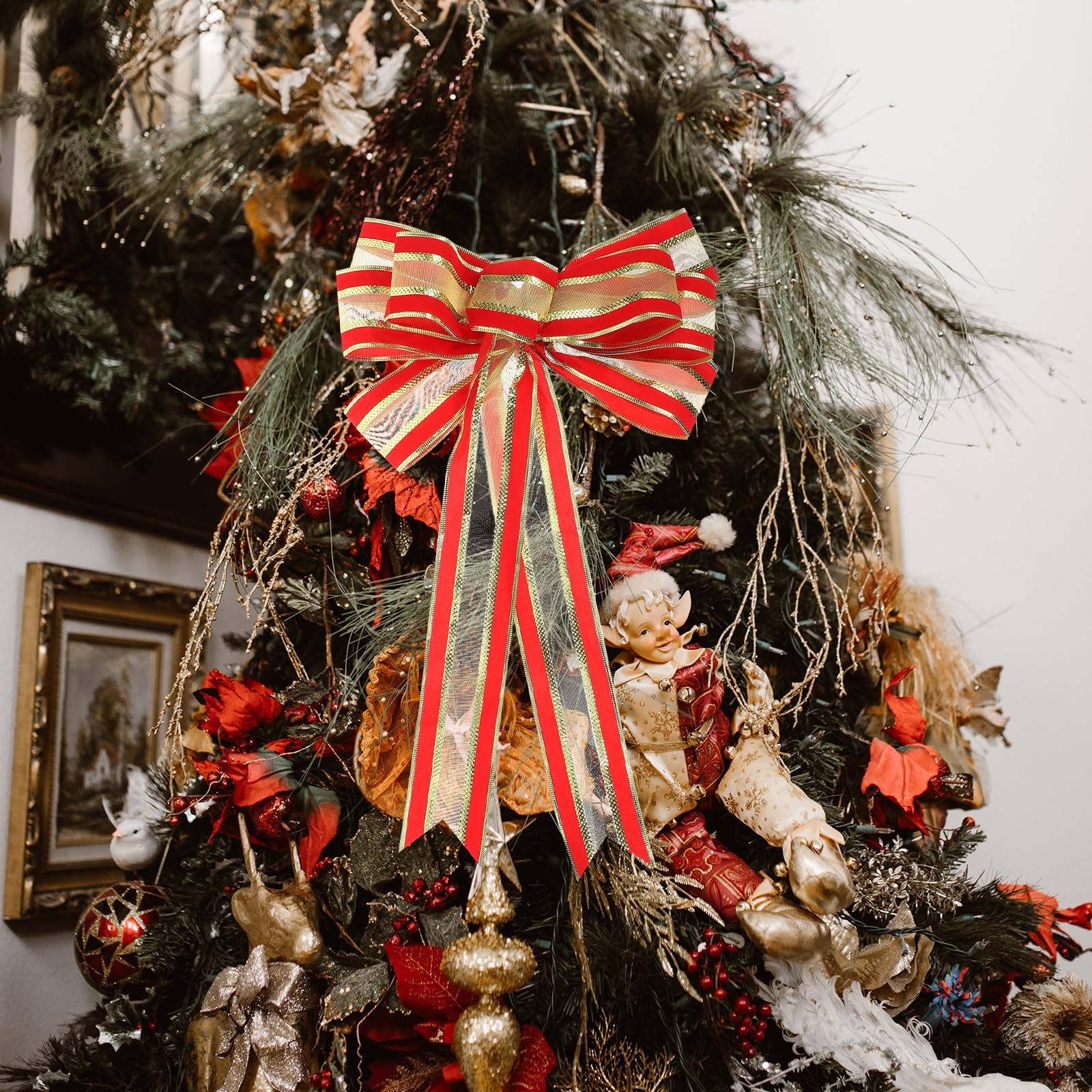 Toyvian 5 Stück Große Christbaumschleife aus Gewebe für Heimpartys und
