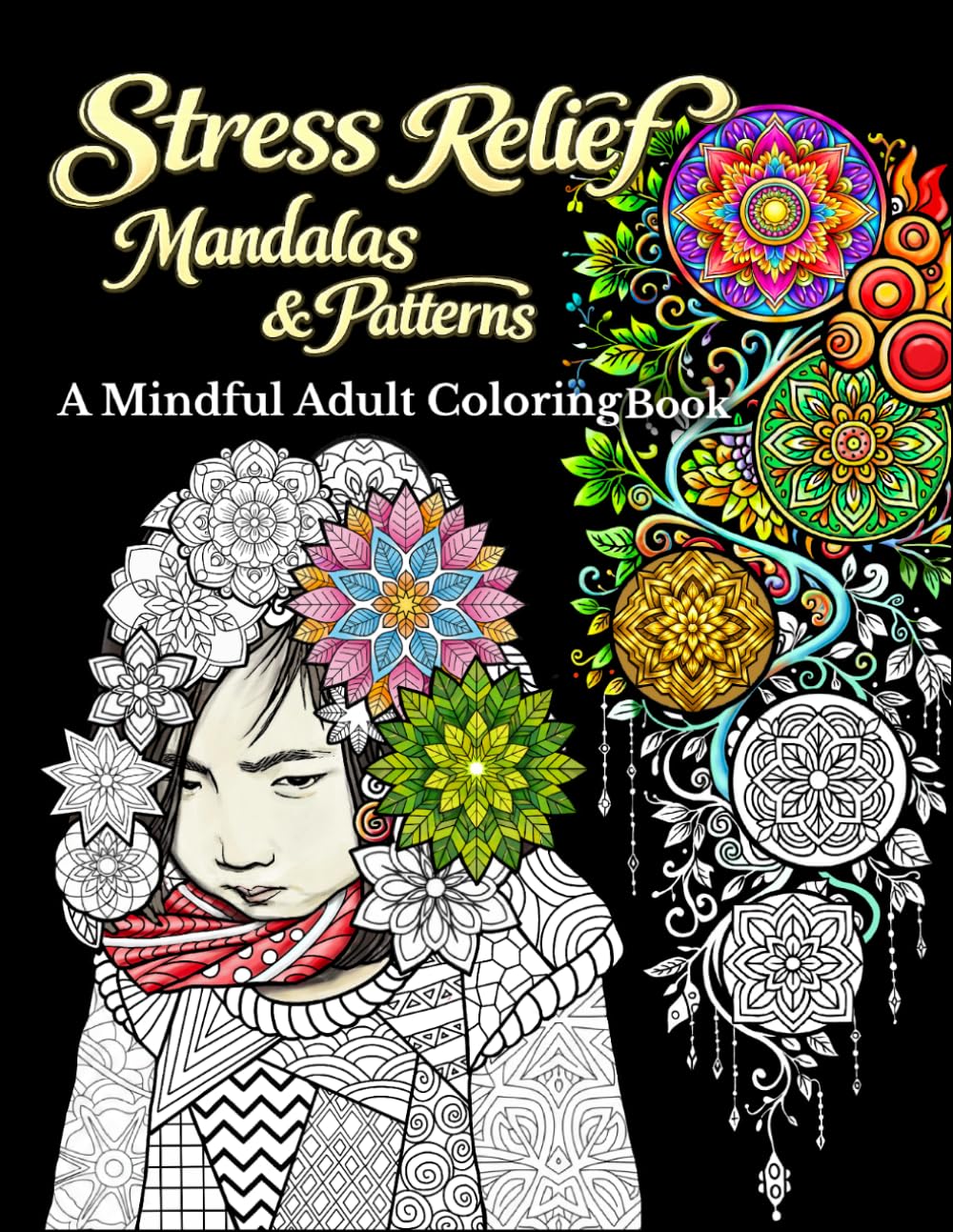 Stress Relief Mandalas & Patterns: An Intricate Adult Coloring Book Featuring Bold Clean Line Mandalas and Patterns for Stress Relief, Relaxation, Mindfulness, and Focus
