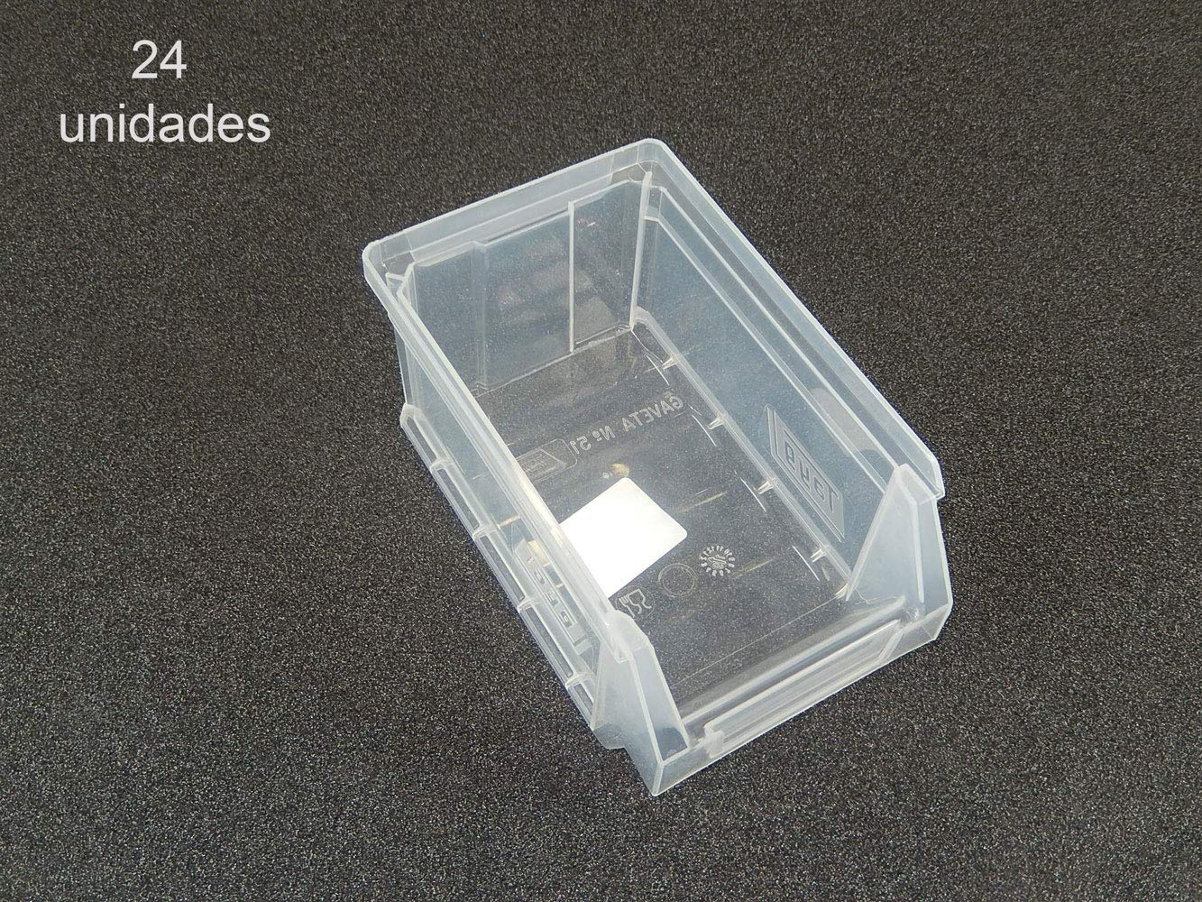 Gaveta apilable 51 Transparente. Lote de 24 unidades (80hx17x100mm)
