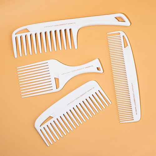 Miniatura 4 de Cricket Peine acondicionador de coco ultra suave, desenredante antiencrespamiento para cabello de longitud media, grueso y texturizado con plástico