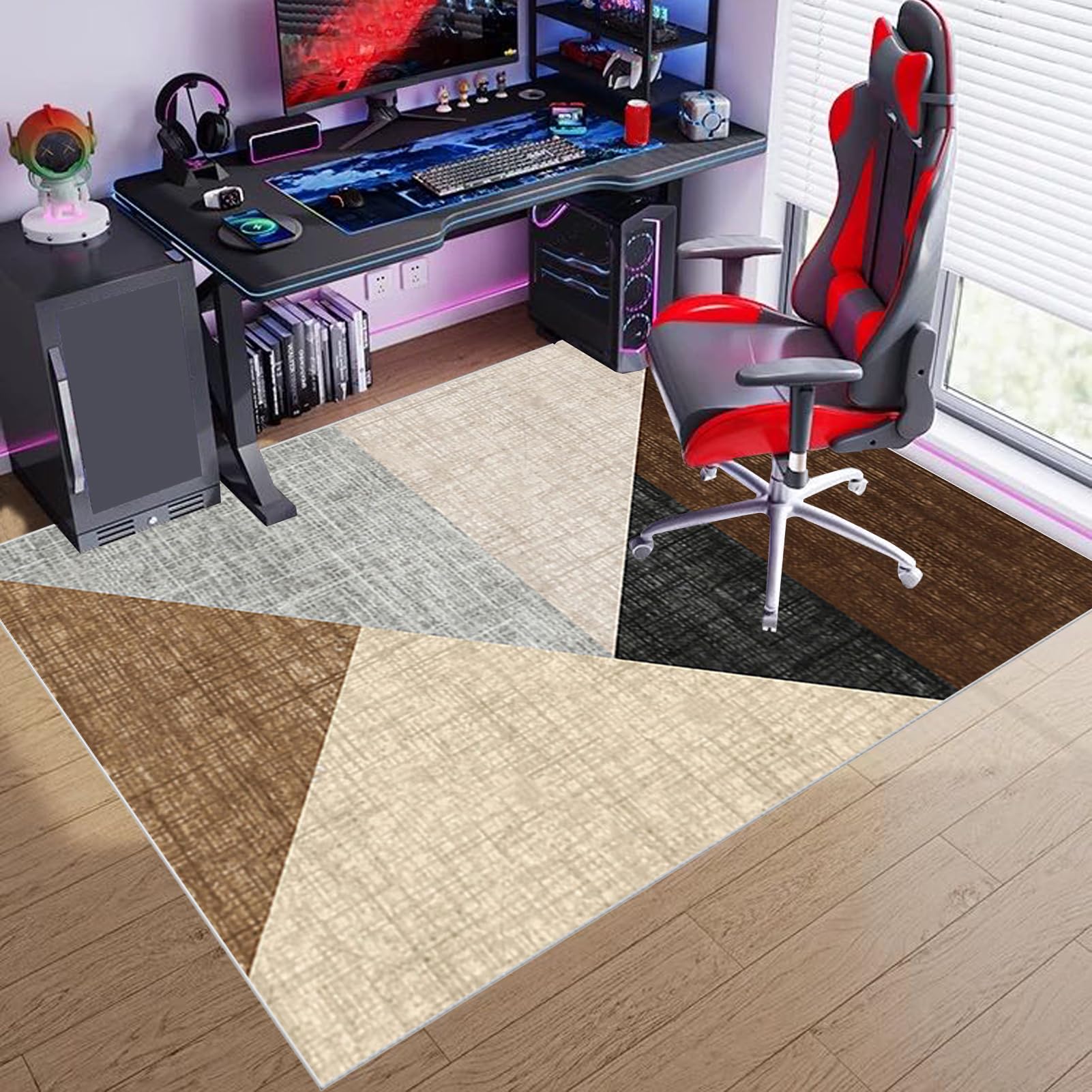 Bodenschutzmatte Bürostuhl Teppich, Gaming Bürostuhl Stuhlmatten für Teppichboden, Bürostuhlmatte für Hartholzböden, Teppich Unterlage-Kratzfest Geeignet für Büro und Zuhause 90 x 120 cm