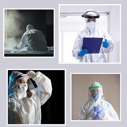 Miniatura 7 de Trajes de materiales peligrosos, fundas para zapatos, máscara facial y un par de guantes de nitrilo todos incluidos, 5 tamaños de nivel III, tipo A