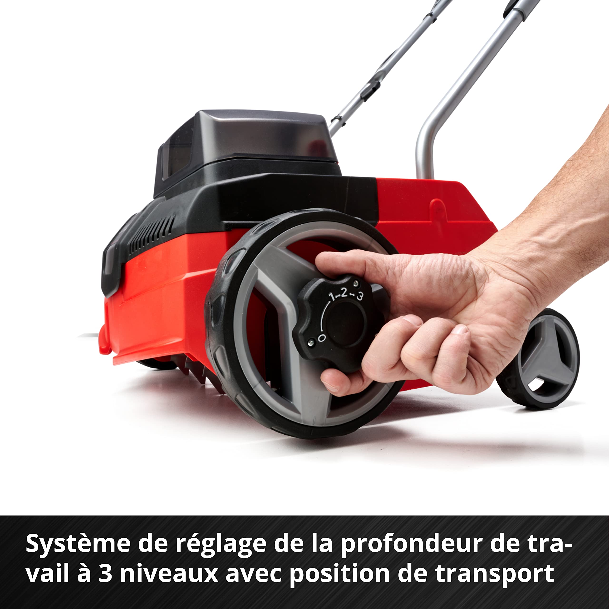 Einhell Scarificateur sans fil GC-SC 36/31 Li-Solo Power X-Change (lithium-ion, outil combiné 3 en 1, moteur en série, rouleau de scarification sur roulement à billes, sans batterie et sans chargeur)