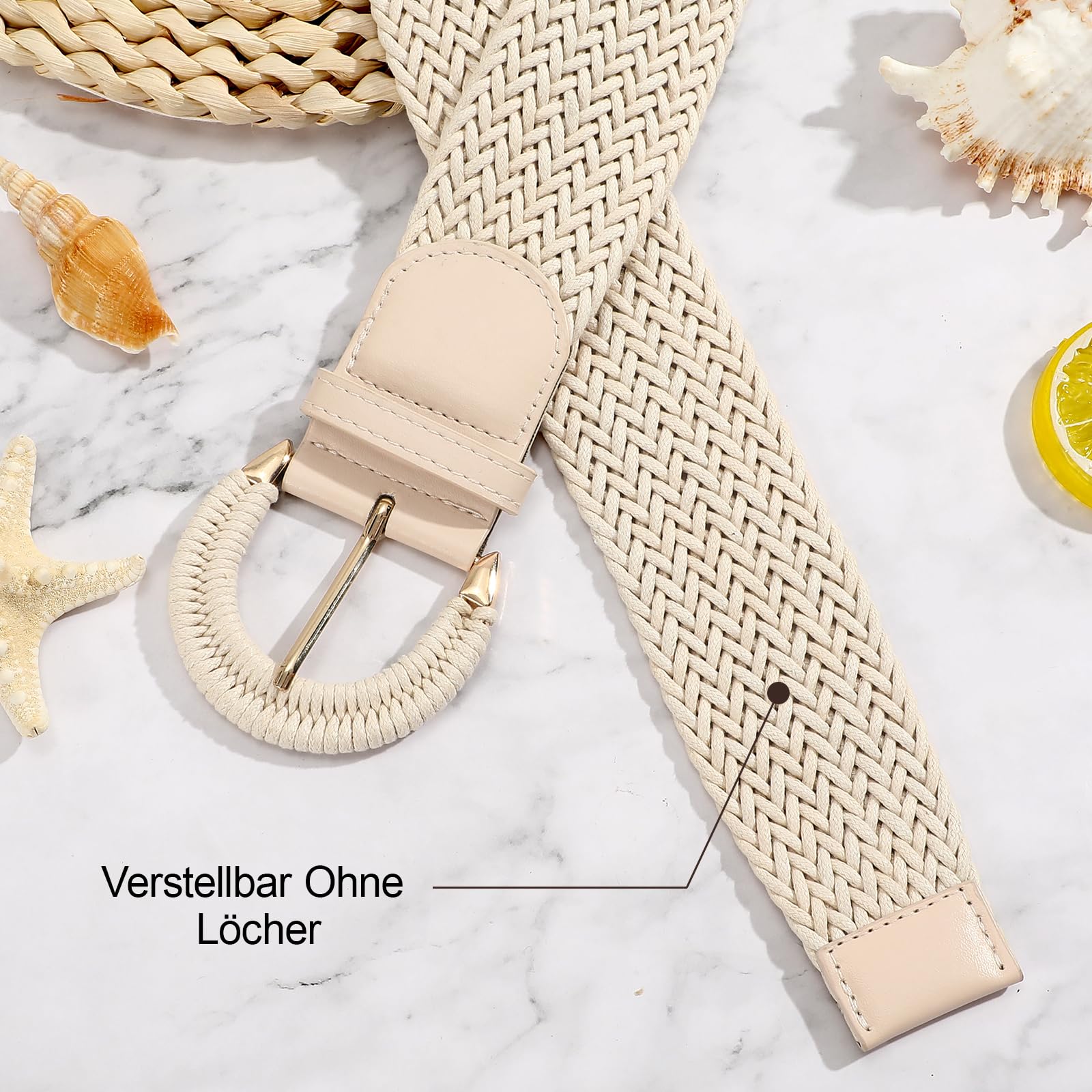 VONMELLI Cinturón trenzado de ratán para mujer, cinturón ancho para vestidos, cinturón trenzado, cinturón trenzado, cinturón de paja, rafia, bohemio, para vaqueros