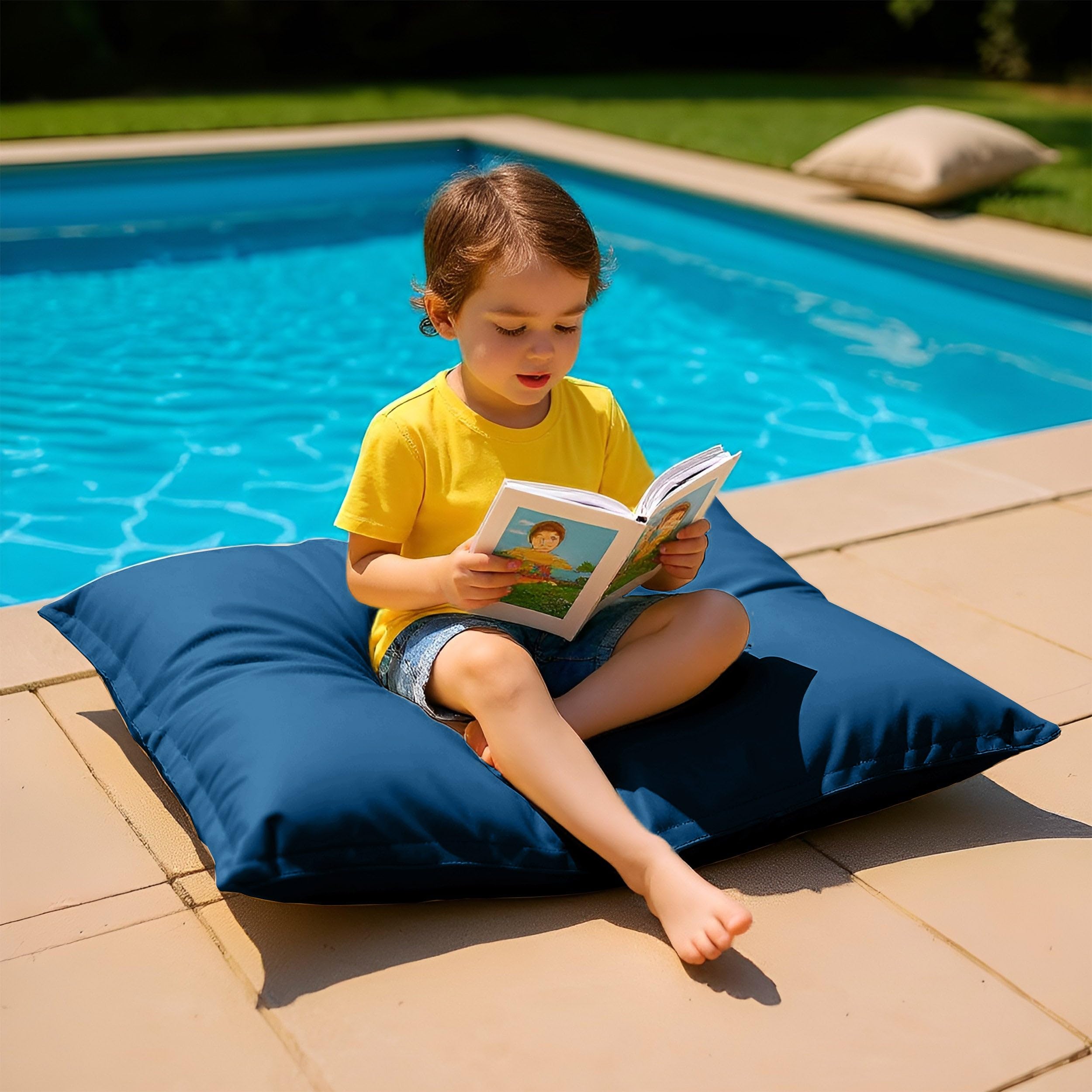 Housse pour Pouf Géant XL 120x80cm AntiUV Bleu Pétrole
