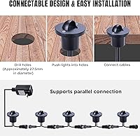 Vista 5 de Yescom Lámpara LED de 12 V, luz blanca cálida para escalera, impermeable, patio, camino, paisaje, paquete de 20