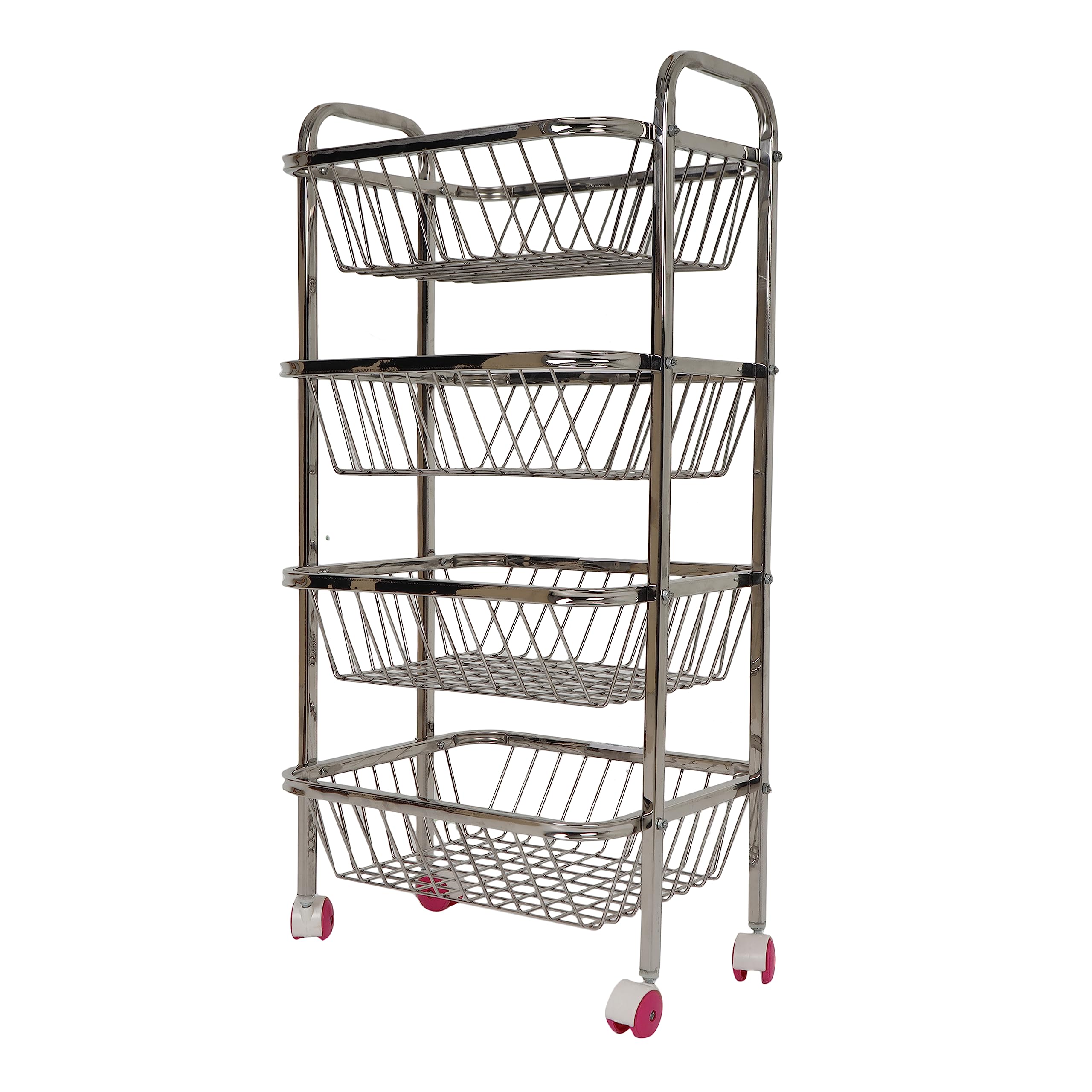PkokWorld Multipurpose Vegetable Stand for Kitchen | Onion Baskets for Storage. Sturdy Vegetable Rack for Kitchen. Perfect Vegetable Basket for Kitchen Storage. Durable Kitchen Trolley with Wheels.
