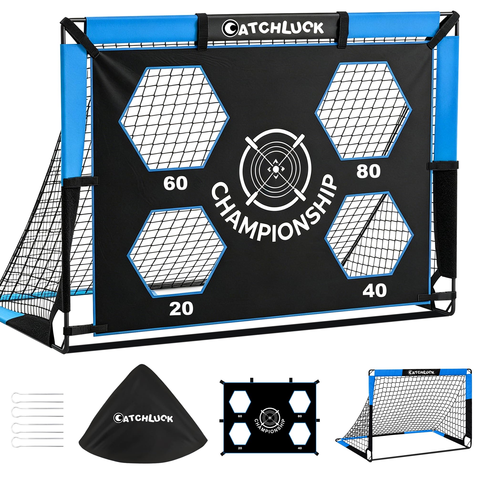 CATCHLUCK Kids Football Goal Pop Up Goal Football Net for Garden Indoor Outdoor Training Equipment with Target and Carry Bag โ image 1