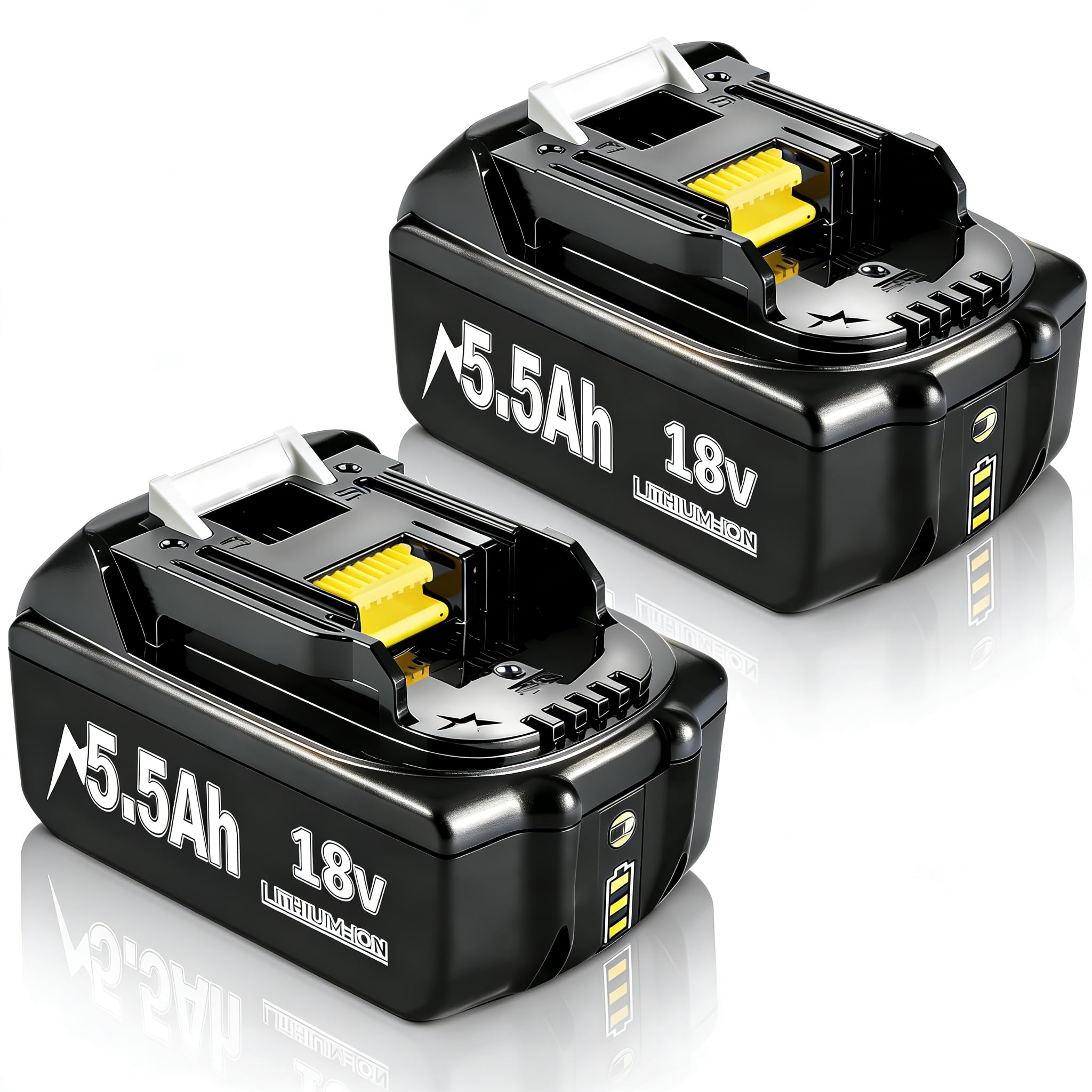 2X 18V 8.0Ah Akku für Makita, Powtree Ersatzakku für Makita 18V BL1860B Kompatibel mit BL1860 BL1850 BL1850B BL1840 BL1840B BL1830 BL1830B BL1815 LXT Akku-Elektrowerkzeuge mit LED-Anzeige