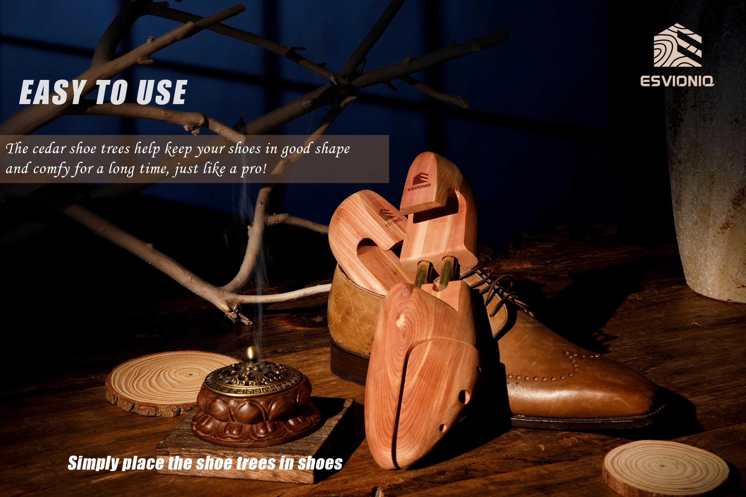 Alberi per scarpe da uomo in cedro rosso in legno di cedro con tubi doppi, scarpe regolabili da uomo