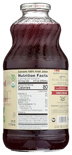 Miniatura 7 de Jugo orgánico de arándano Lakewood 1cuarto de galón