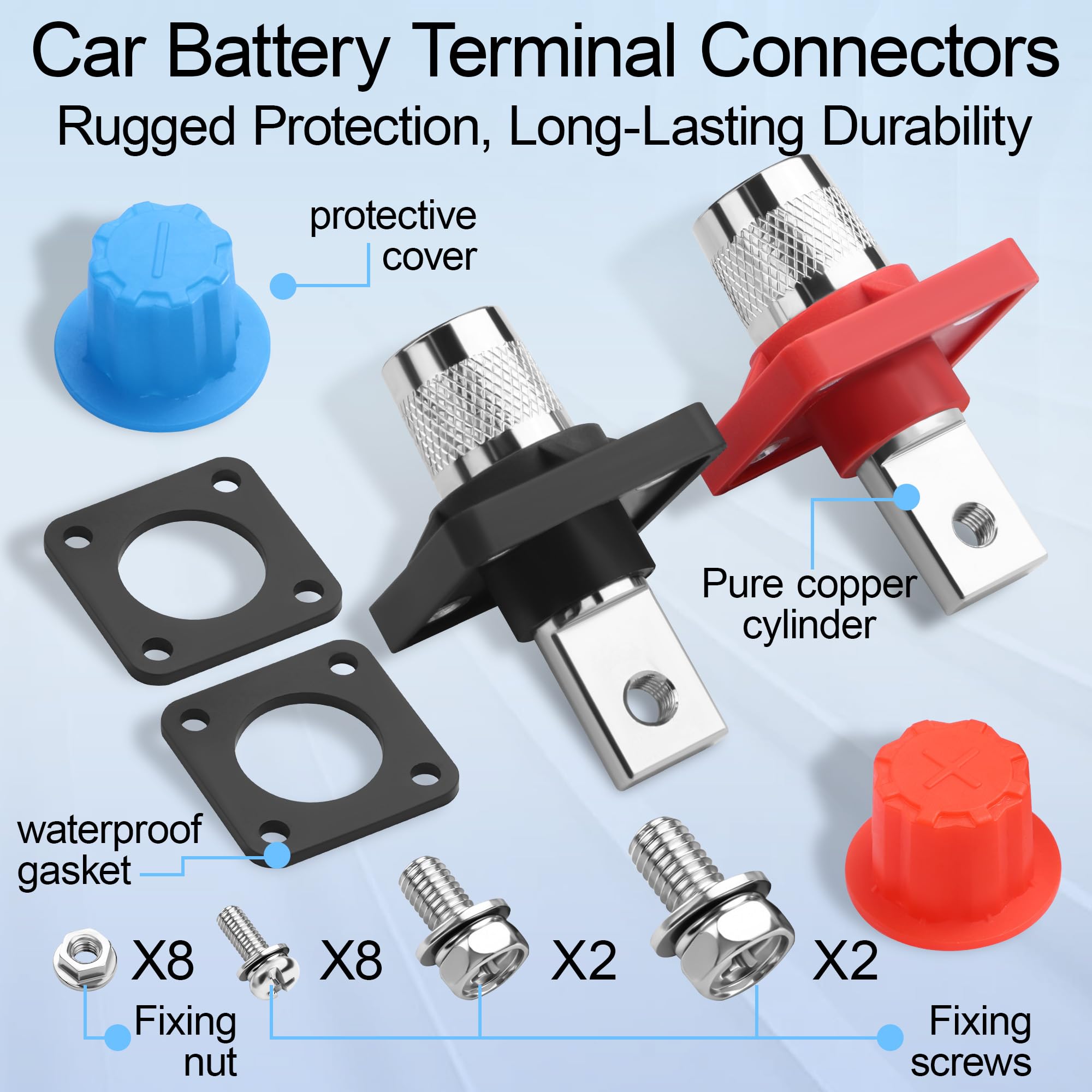 Connettori terminali batteria per auto a parete 250 A/1000 V CC per batterie automobilistiche connettori terminali batteria, terminali per camion/4x4, terminali cavo ba