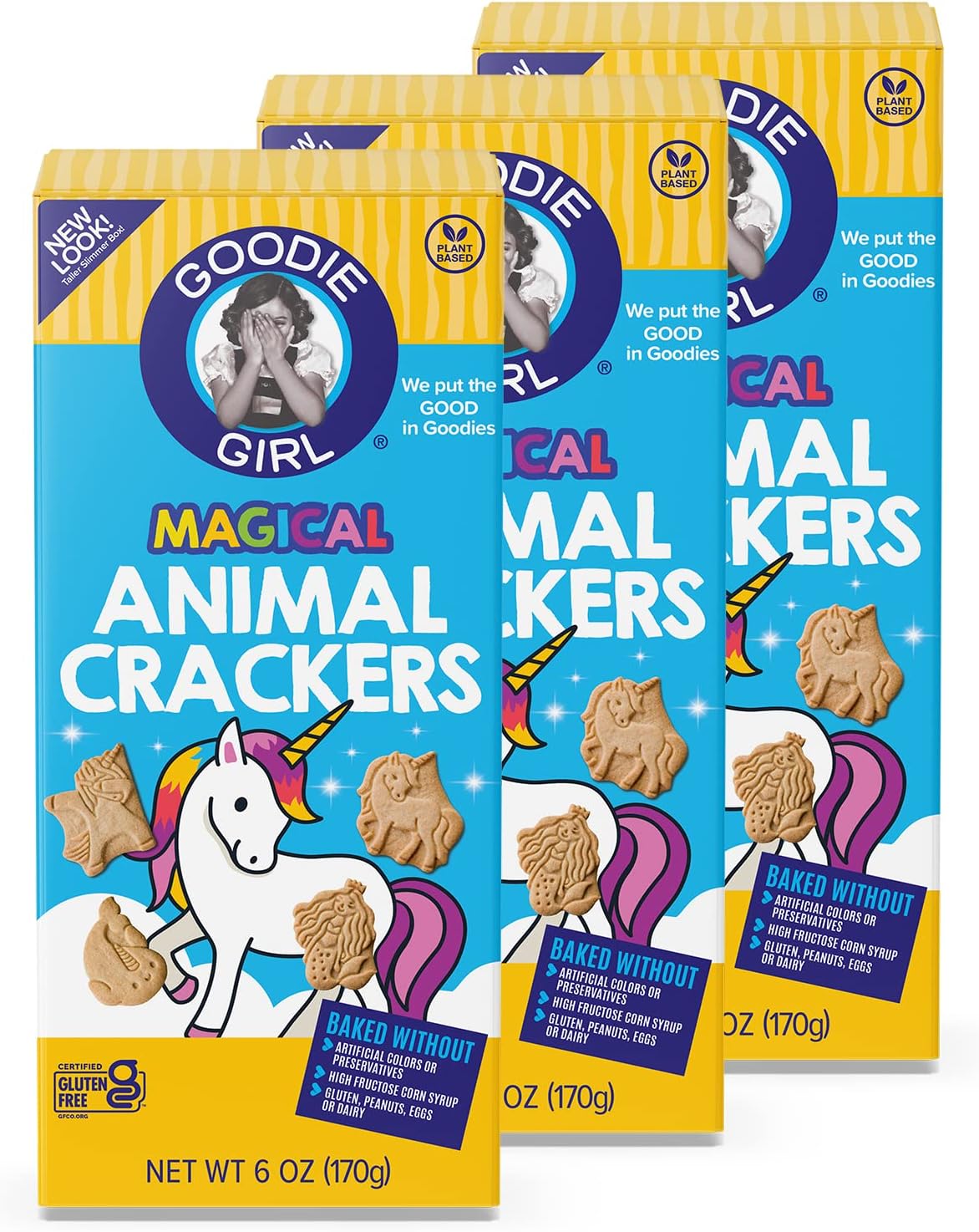 Goodie Girl Cookies Goodie Girl Magical Animal Cookies | Gluten Free | Dairy Free | Free Egg | Free Peanut | Kosher (6 Ounce Boxes, Pack of 3)