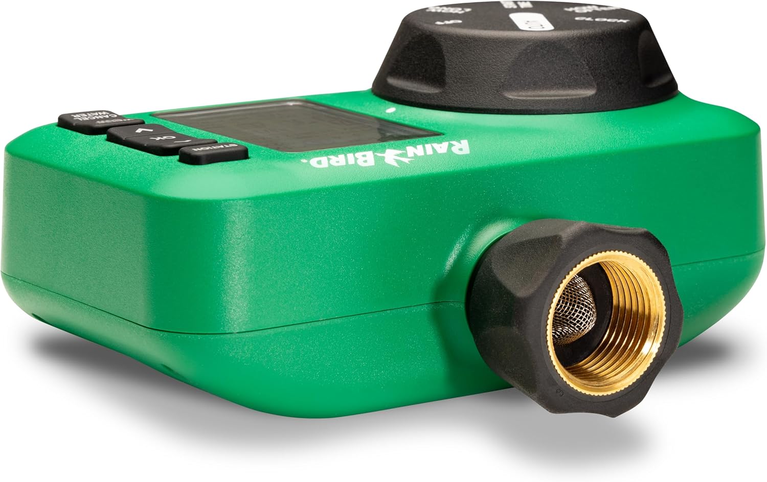 Rain Bird HET200 Electronic Digital Hose End Watering/Irrigation Timer, Battery Operated, 3/4" Garden Hose Thread, Heavy-Duty Brass Inlet, 2 Outlets/Ports