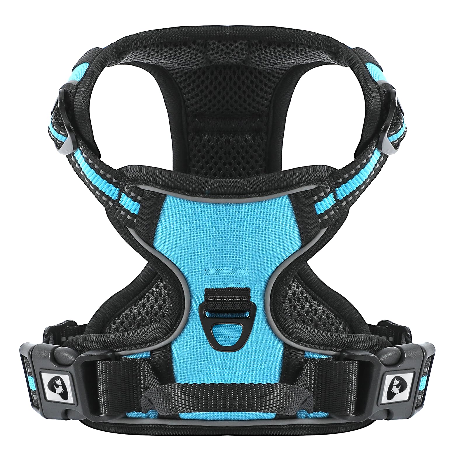 COMSLE Arnes Perro Grande Mediano Pequeño, Arnes Antitirones Antiescape Perro Forma de H Acolchado Ajustable, Arnés Perro Reflecantes Cómodo Transpirable, Azul, M