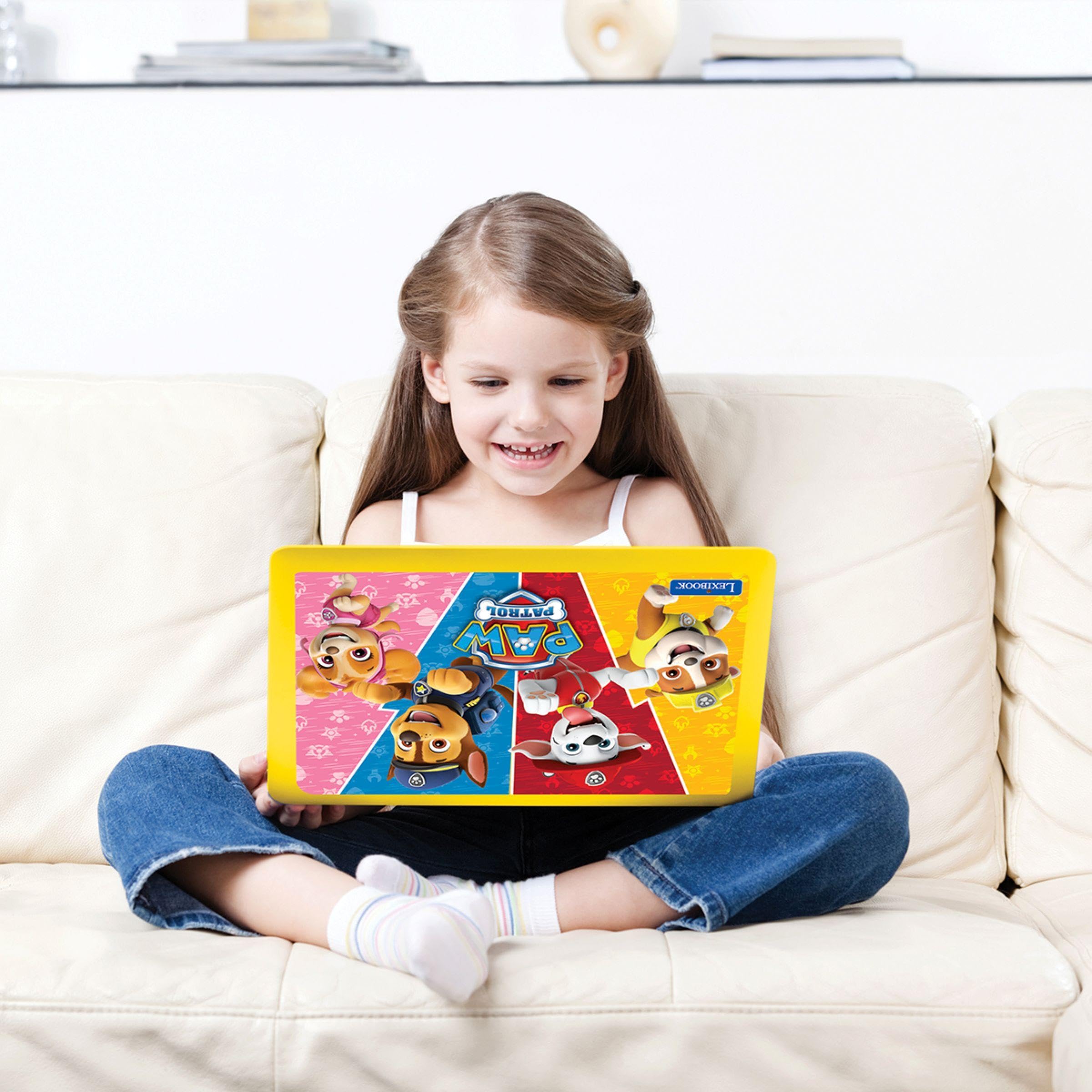Lexibook, Psi Patrol, dwujęzyczny i edukacyjny laptop w języku niemieckim/angielskim, zabawka dla dzieci, 170 aktywności do nauki, gier i muzyki, duży ekran, niebieski/żółty, JC599PAi3LXB