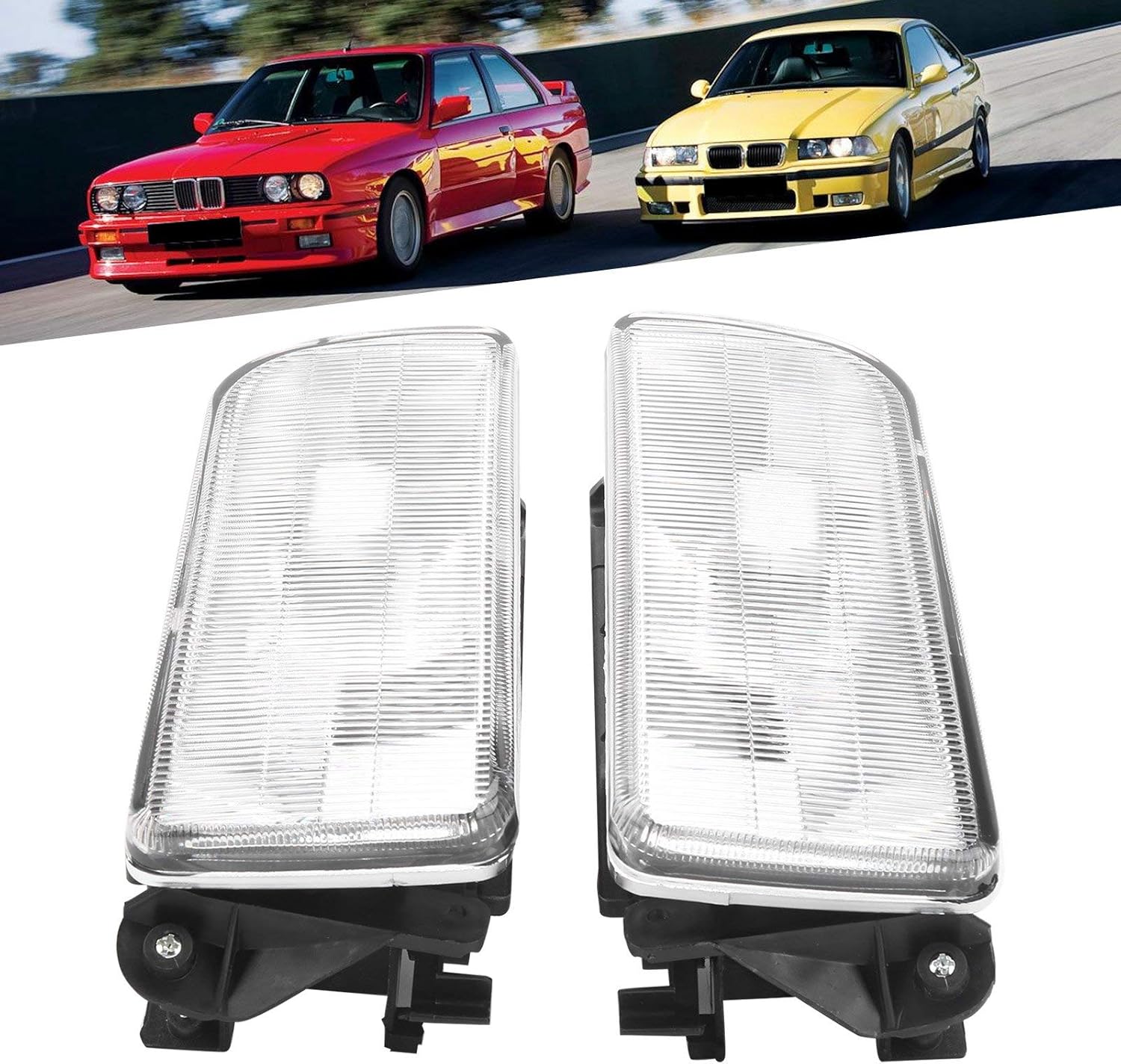 Tbest 63178357389,E36 Fog Lights,Fog Lamp Cover,2pcs Fog Light Housing 63178357389 63178357390 BM2592101 BM2593101 Fit for 3 Series M3 E36 1992-1999
