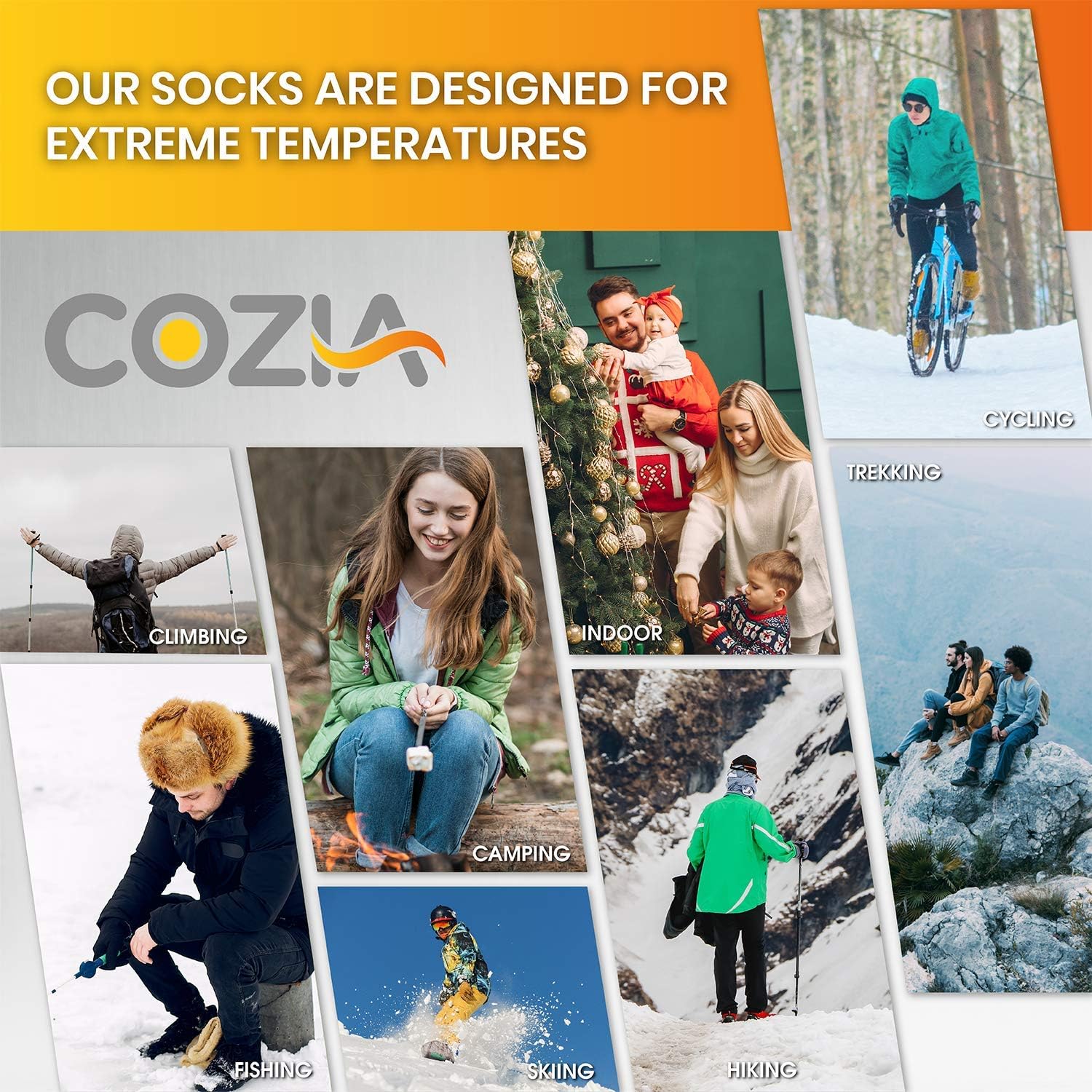 COZIA Thermal Socks For Men & Women Ultra Soft Boot Socks Warmer Than Wool Socks - 2 Pairs