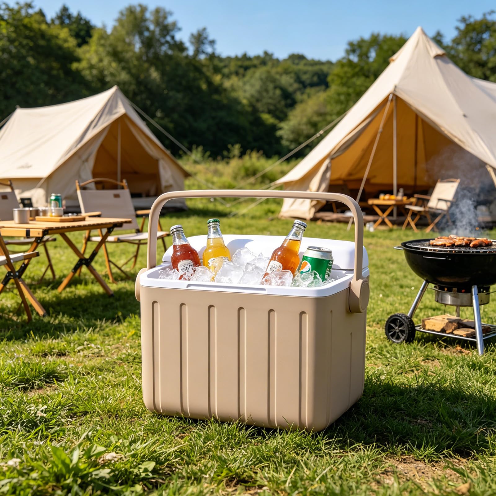 Enfriador de hielo portátil aislado, a prueba de fugas, 6 L, para camping, picnic, playa, viajes en coche, almacenamiento de alimentos y bebidas, ideal para actividades al aire libre