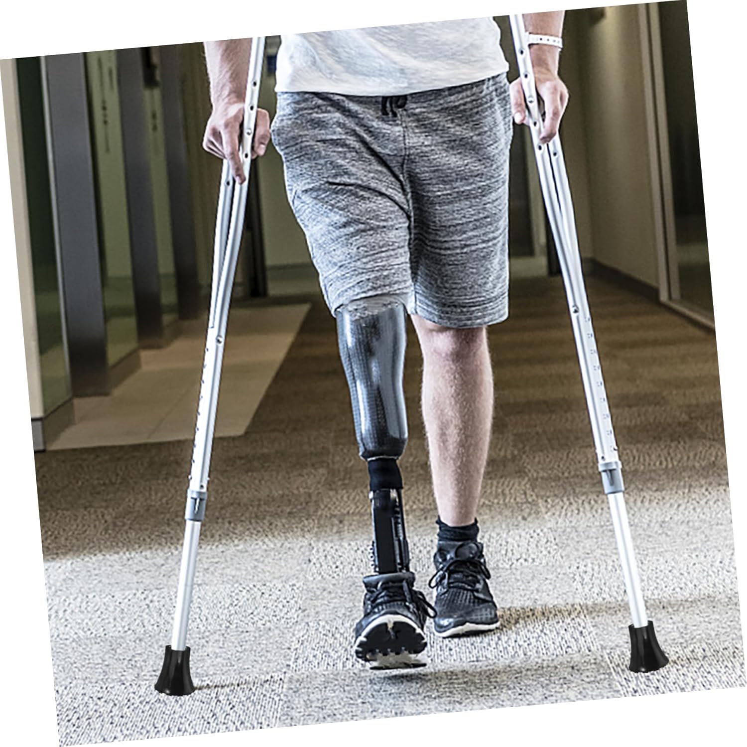 NOLITOY 12pcs Crutch Pads for Safety Plastic Cane Tips for Stability Replacement Walking Stick Tips