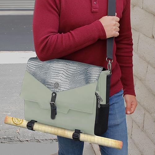 Miniatura 6 de ENHANCE Collector's Edition RPG Player's Essentials DnD - Bolsa de mensajero exterior Dragon Hide para 2 a 4 libros, carpetas, dados y accesorios,