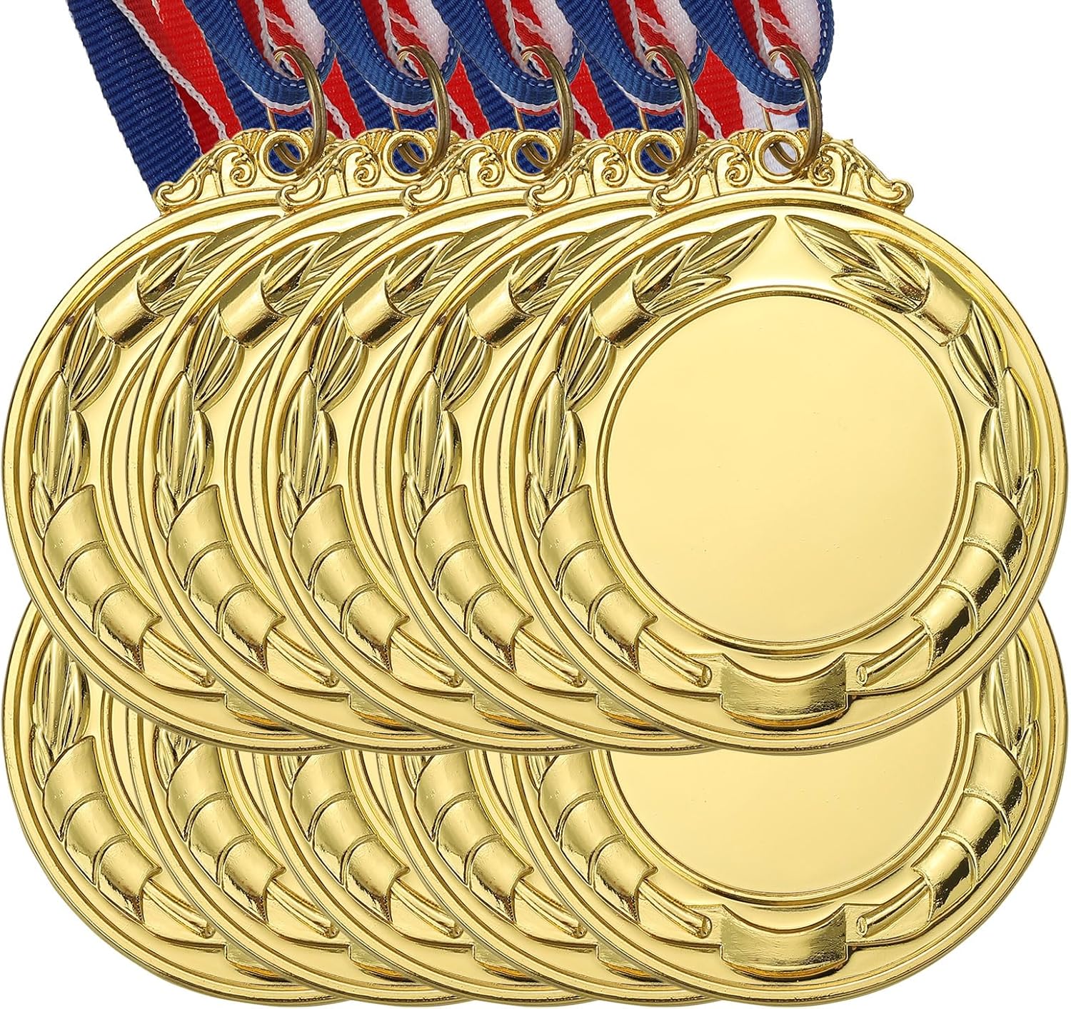 PATIKIL Medaillen, 3er-Pack Erste Zweite Dritte Platz Gewinnermedaillen mit rotem Halsband für Wettbewerbe Sportarten Rechtschreibwettbewerbe, 3 Zoll breit, Gold Silber Bronze