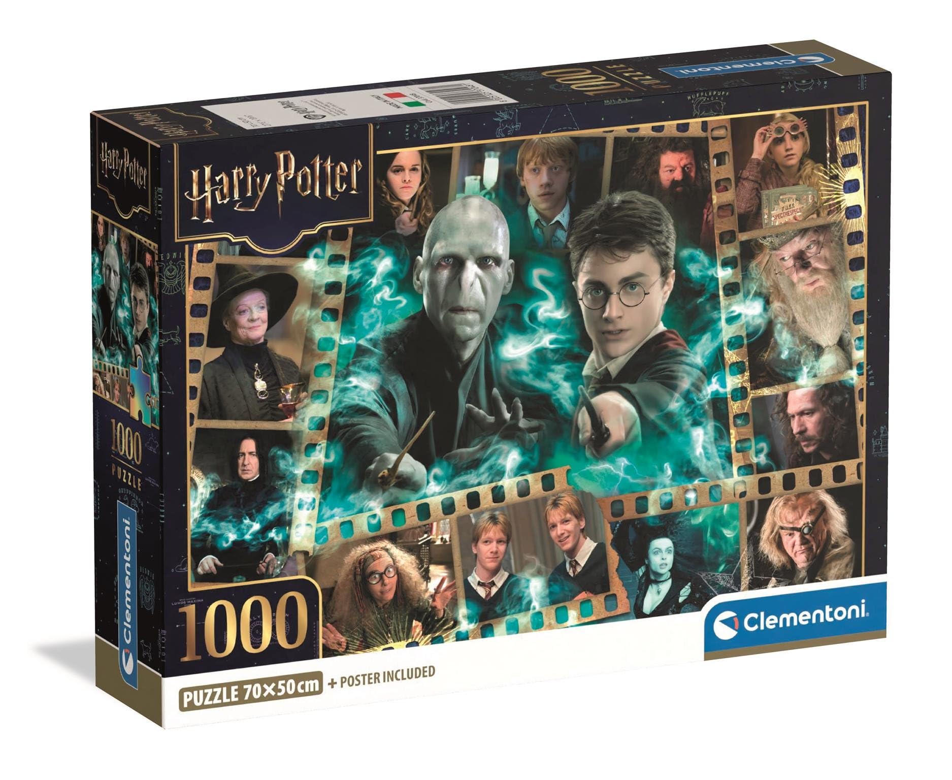 Clementoni Jigsaw Puzzle 1000 pieces, Harry Potter, Puzzle for Adults 14-99 Years, Compact Box, Made in Italy, 37048