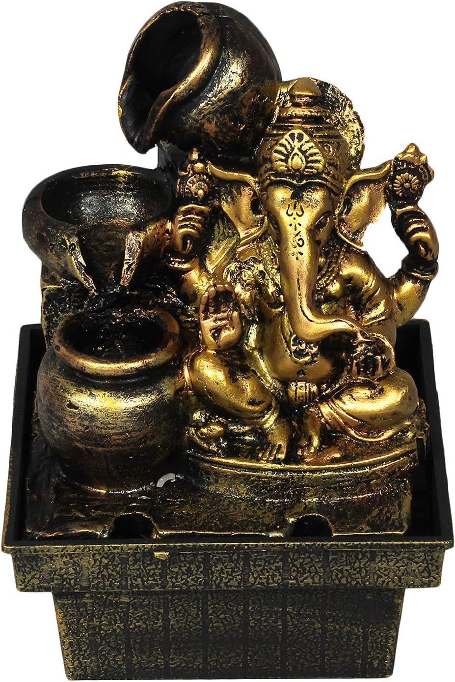GTC® Polystone Beautiful Lord Ganesha Water Fountain Shree Ganesha Show Piece, Standard, Multicolour, 1 Piece(1732)
