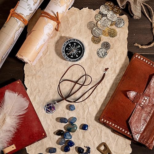 Miniatura 9 de DND D20 - Collar de dados  Colgante D20 extraíble con cadena de cuero de gamuza y jaula de acero sólido  Joyería geek para juegos de rol, accesorio