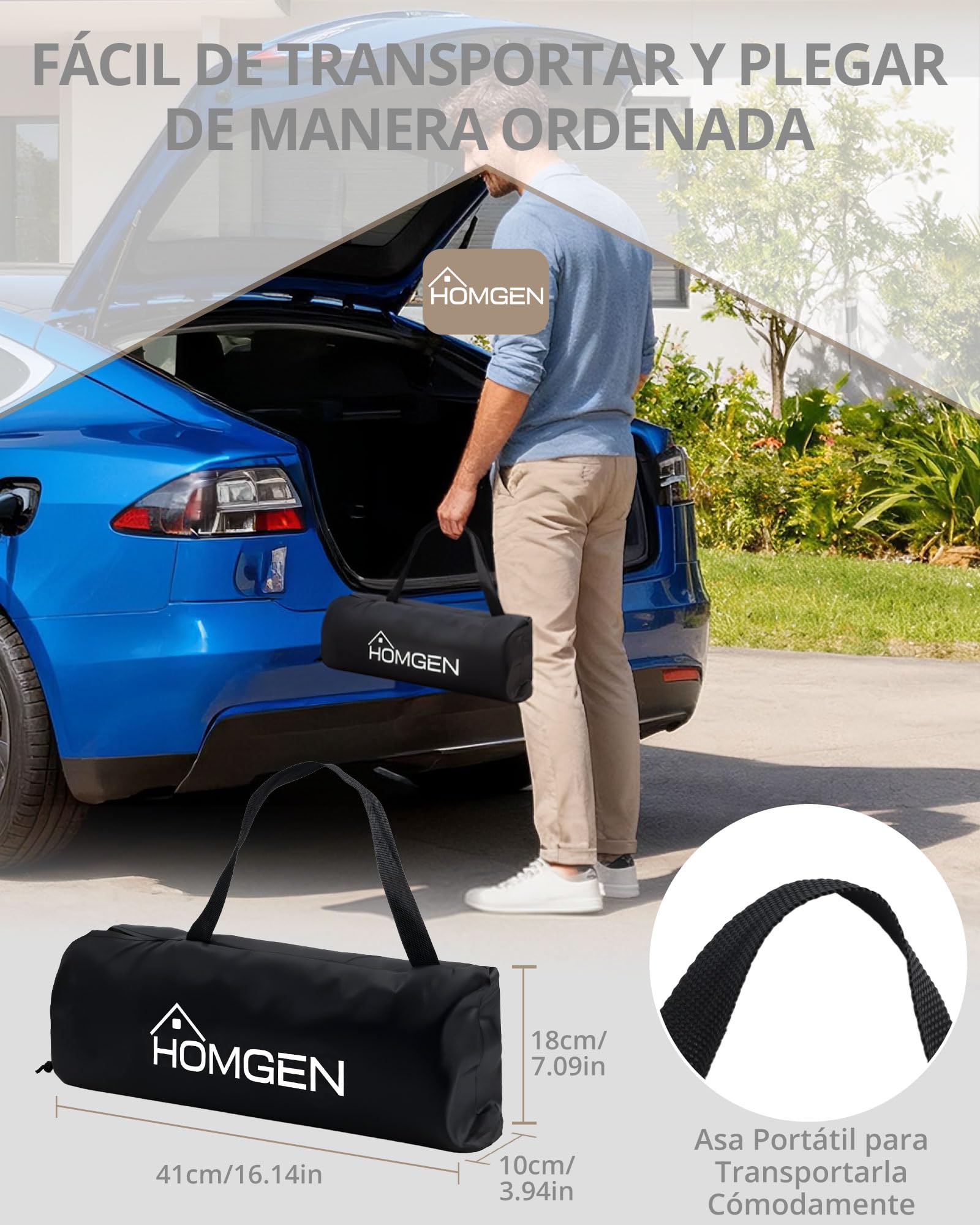 HOMGEN Mesa Plegable Camping Estable y Resistente Mesas Plegables Portátiles Ligera y Compacta Mesa Jardin Exterior 40x40cm Altura 40cm con Bolsa de Transporte para Picnic Playa y Camping