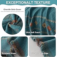 Vista 245 de VClife funda boho de sofá de felpilla para sofá seccional, funda antideslizante para sofá de 2 plazas, protector para mascotas con borlas, funda