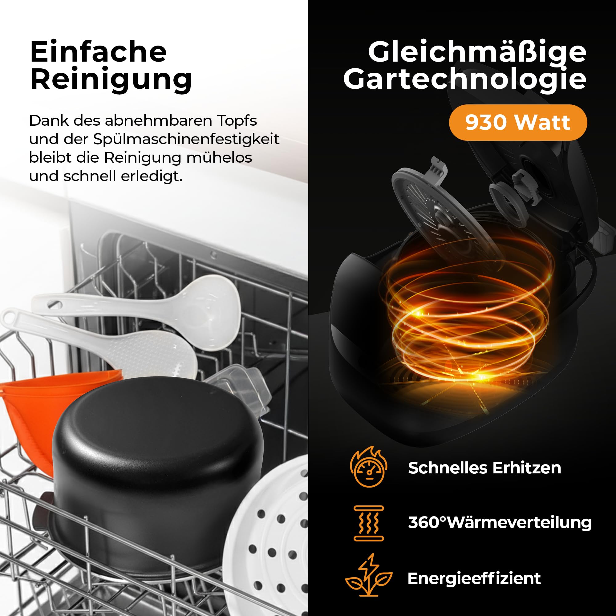 Balter Reiskocher, Multikocher mit 18 Programme, 4L Rice Cooker, Multicooker, Fuzzy-Logic, Dampfgarer & Slow Cooker, Warmhaltefunktion & Timer, inkl. Premium Topf, Zubehör & Rezeptbuch, klein
