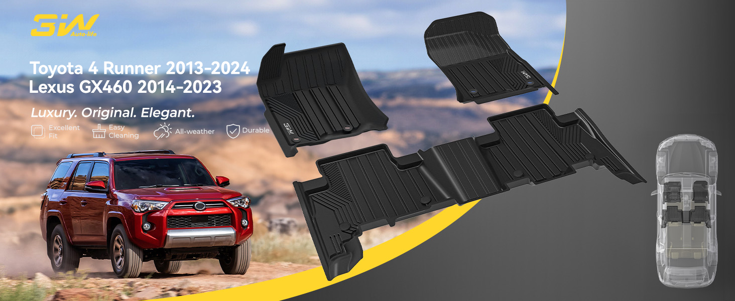 OEDRO All-Weather TPE Floor Mats for Select Toyota 4Runner and Lexus