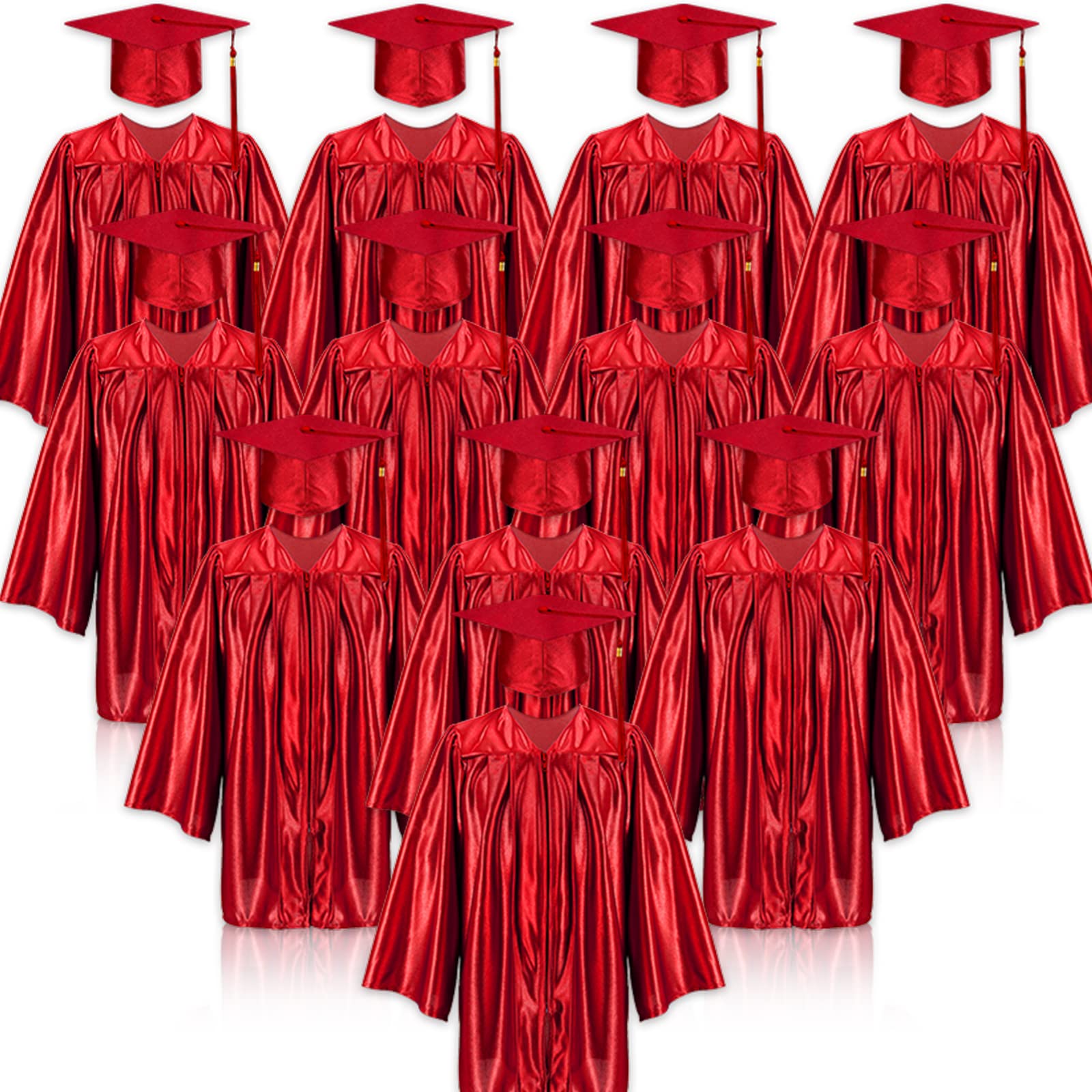 Leumoi 24 Pcs Graduation Cap and Gown Tassel Bulk 2023 Graduation Costume Kindergarten Graduation Gown for Graduation Party