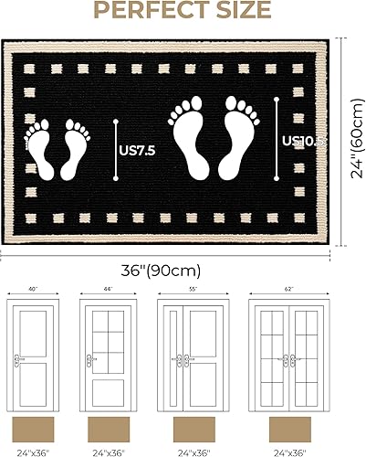Miniatura 315 de GRANNY SAYS Felpudo para interiores, 32 x 48 pulgadas, antideslizante, tapete grande para puerta, tapete de bienvenida para exteriores, lavable