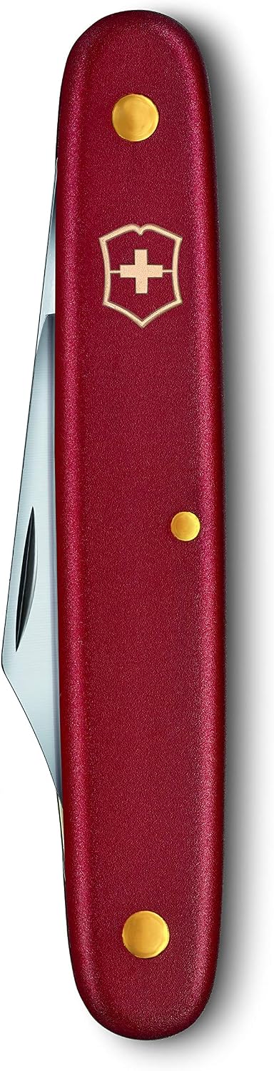 Victorinox, Budding Knife 2 Professional for Nurseries and Gardeners, Swiss, ABS/Celidor, Red, Blade with Pointed Tip Tip