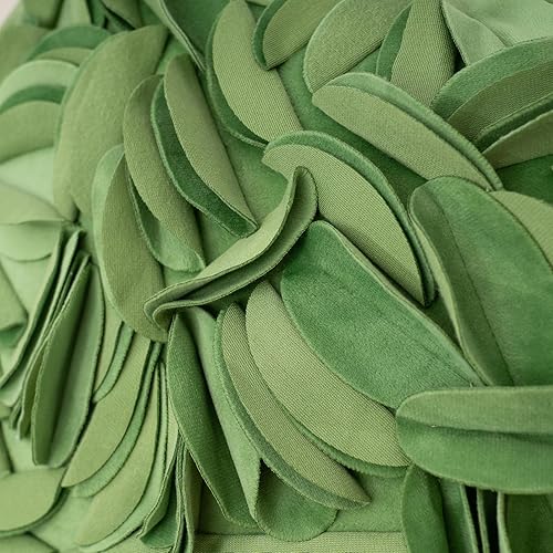 Miniatura 4 de Alerfa Funda de almohada decorativa de terciopelo floral hecha a mano con hojas en 3D para sofá, cama, sala de estar, decoración del hogar, 18 x 18