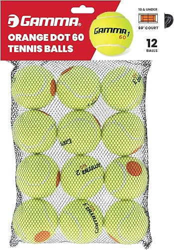 Miniatura 3 de Gamma Orange 60 and Green 78 Dot Training Tennis Balls for Kids & Beginners, Low-Compression Core Reduces Speed & Bounce, Great for Tennis Practice,
