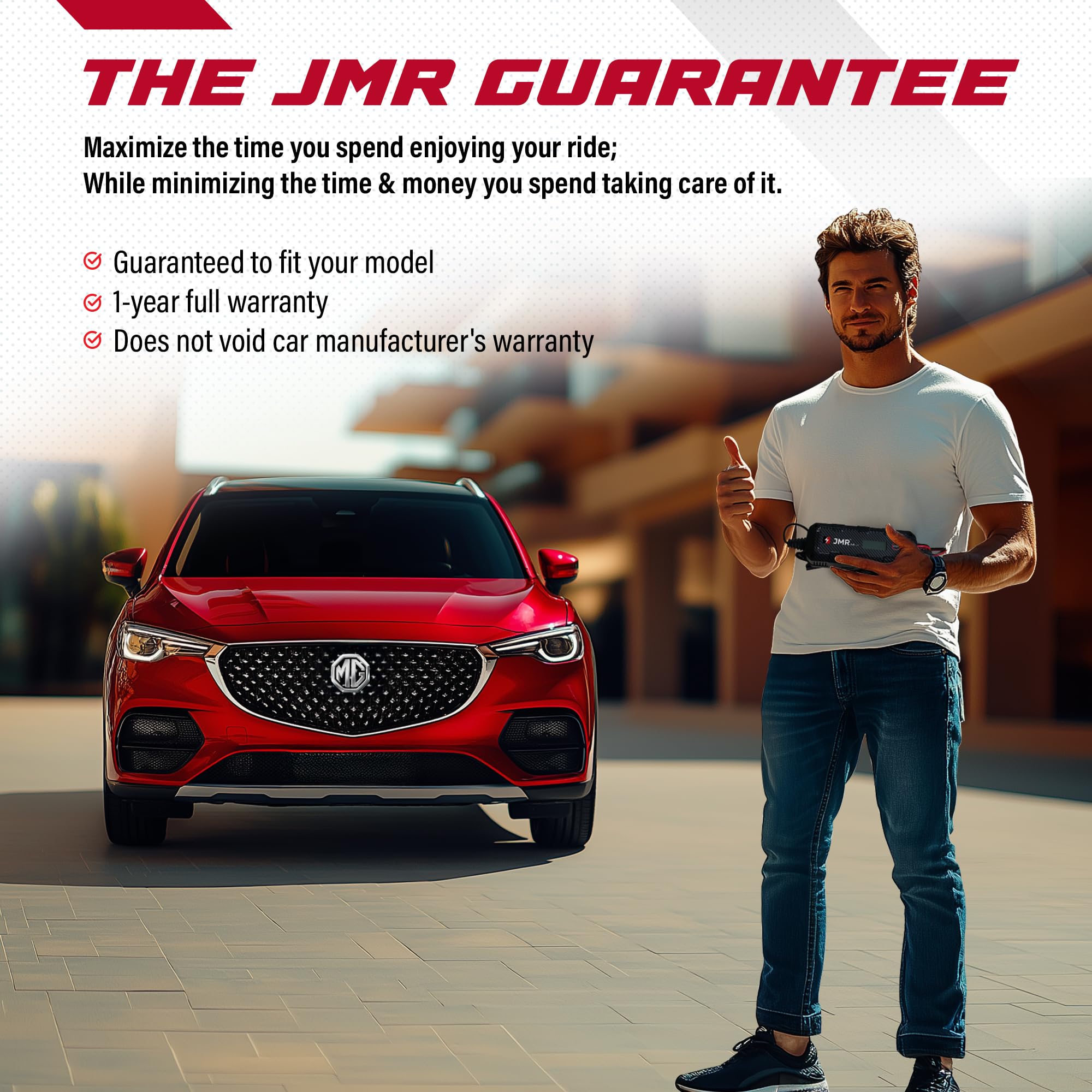 JMR Battery Charger for MG ZS HS MG3 MG5 MG6 MG7 MG9 D7 Comet MG4 Hector One RX5 RX9 S9 VS Whale Gloster All Models Trickle Charger Conditioner Maintainer (No Lithium Mode)