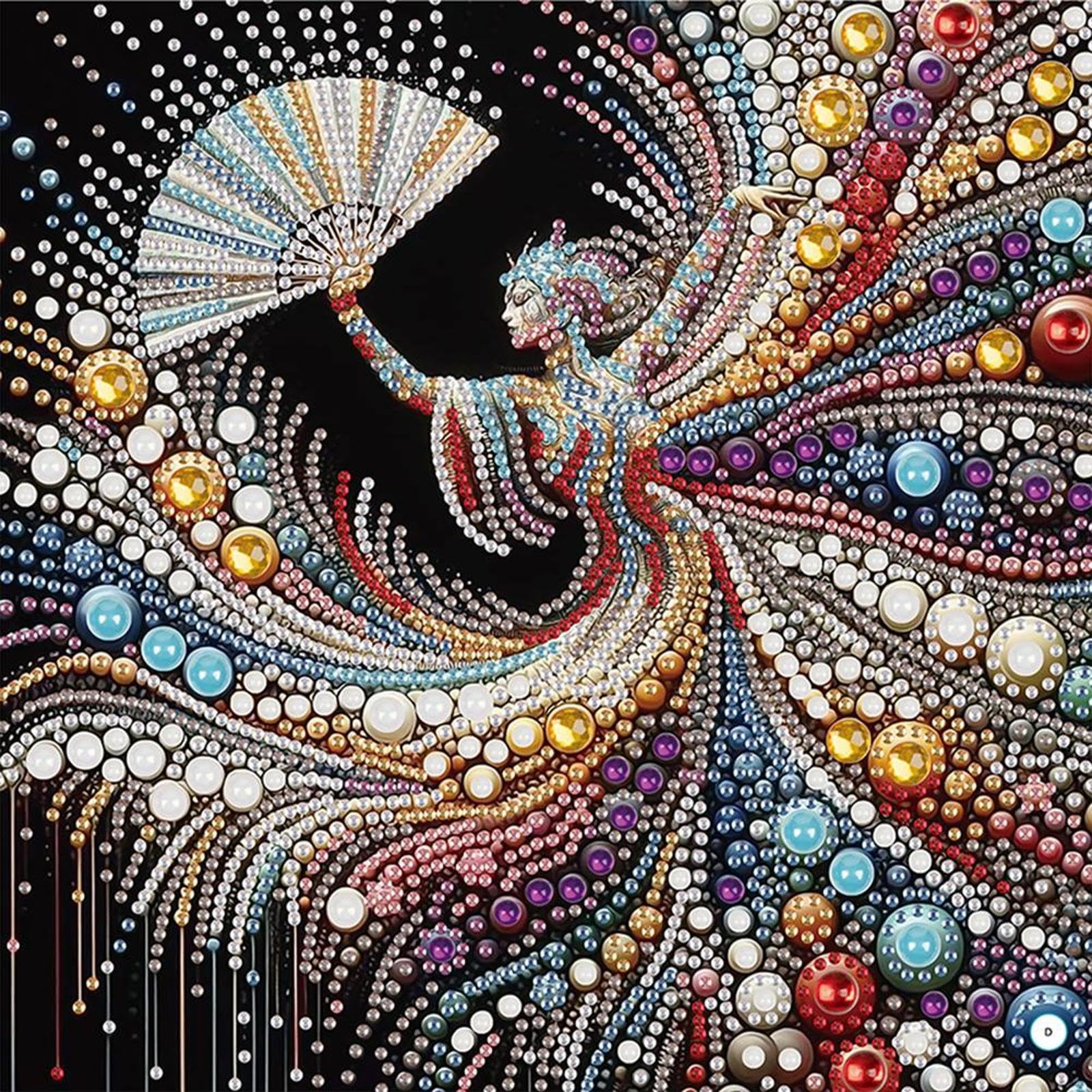 5D DIY Partial Special Shaped Drill Diamond Painting Kit Girl Decoration 30x30cm (D)