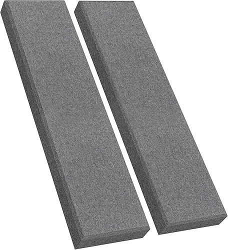 Miniatura 8 de Panel de pared de fibra de vidrio de 23.62 x 11.81 x 2 pulgadas, paquete de 4 paneles acústicos, paneles acústicos absorbentes de sonido para Gris