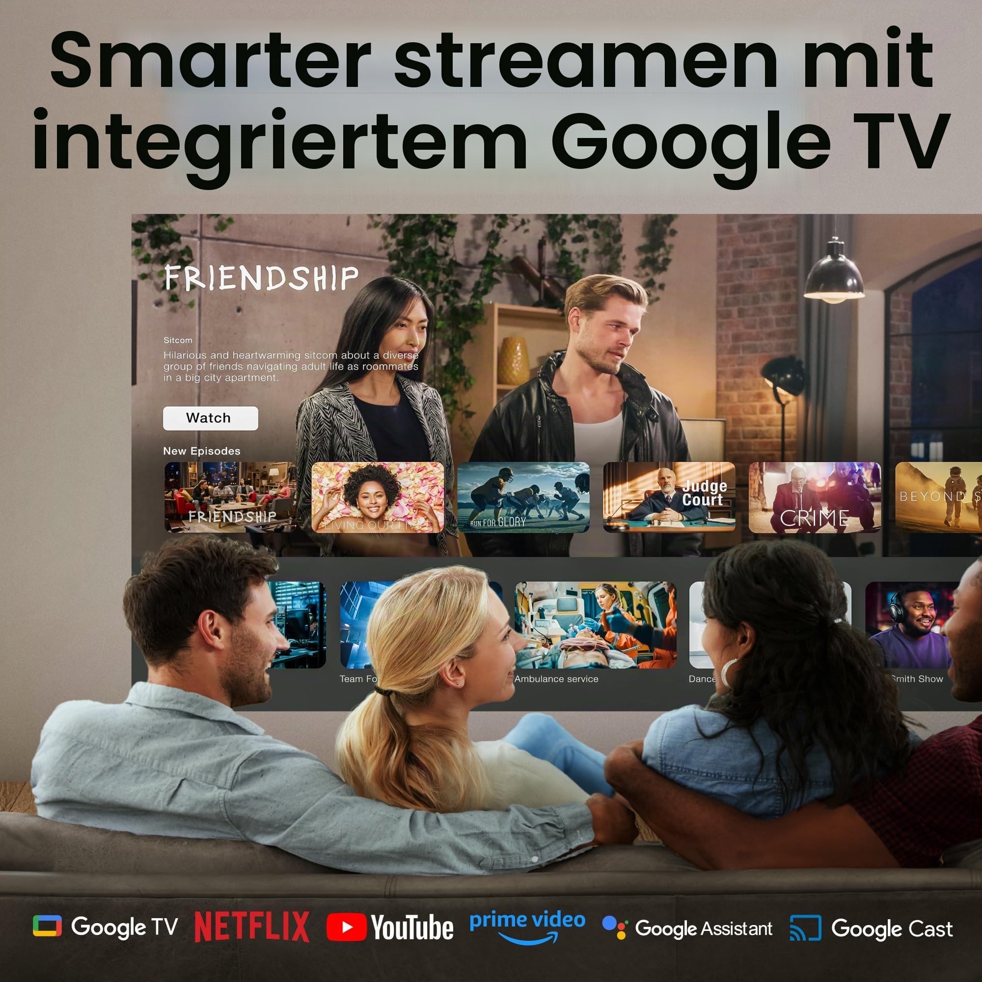 BenQ TK705STi 4K HDR Kurzdistanz Beamer, 3000 ANSI-Lumen, Google TV, Netflix, geringer Input-Lag, automatische Bildanpassung, Bluetooth, HDMI 2.1, MEMC, HDR 10+, leiser Beamer, Grau